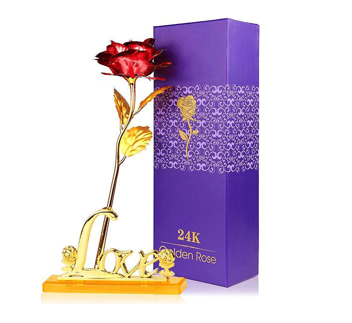 24K GOLD PLATED ROSE WITH LOVE STAND