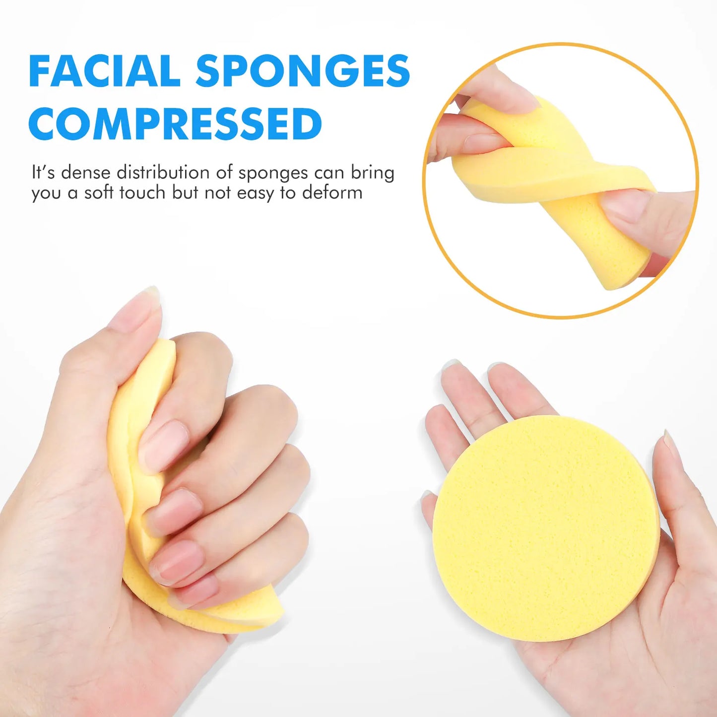 12 Pcs Compressed Facial Sponge