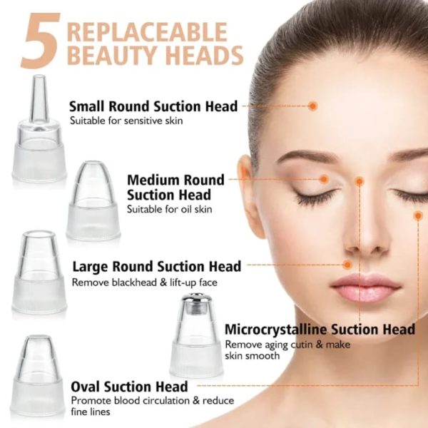 Face Vacuum Suction Blackhead Remover Pore Cleaner | Electric Deep Cleansing Tool For Nose & Face